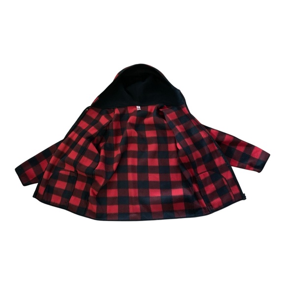 Arsens Men’s XXL Red Buffalo Plaid Faux Fur Hooded Jacket PO# 23473 - Picture 6 of 14